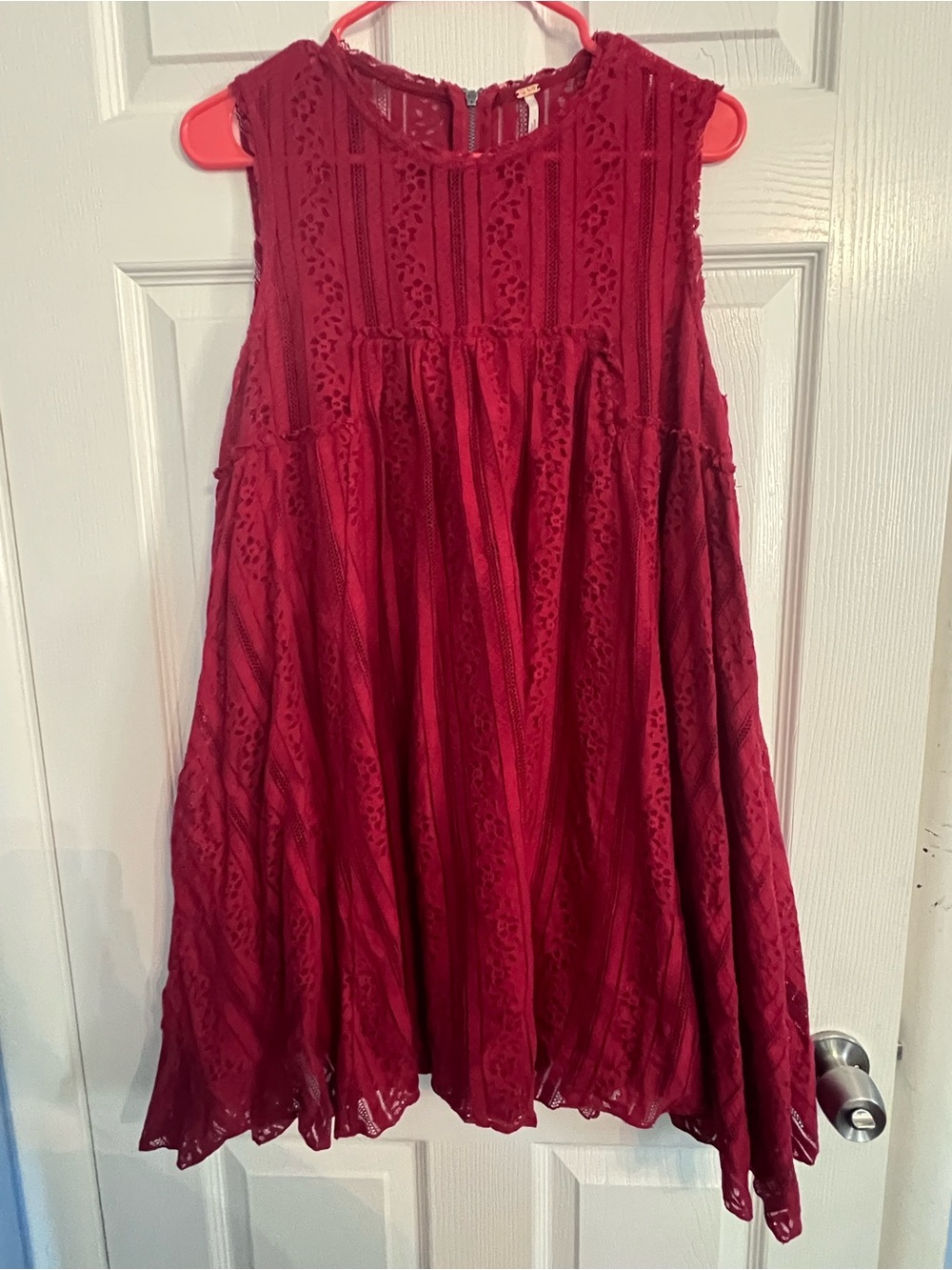 Free Peoole Babydoll Dress Medium Raspberry Tu Es La Mini Lace Sleeveless
